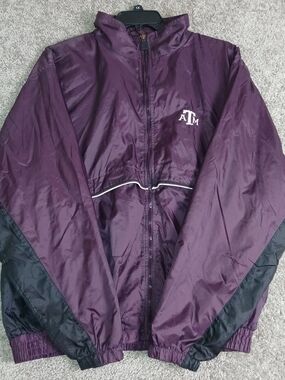 B.T Player Men's‎ Texas A&M Windbreaker Jacket Mesh Lined Maroon - Large